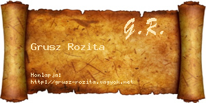 Grusz Rozita névjegykártya